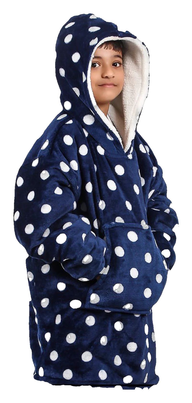 Hugsy hoodie in Navy Polka