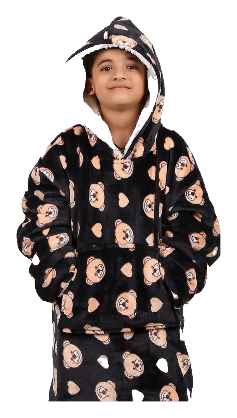 Hugsy hoodie in Teddy Bear Black