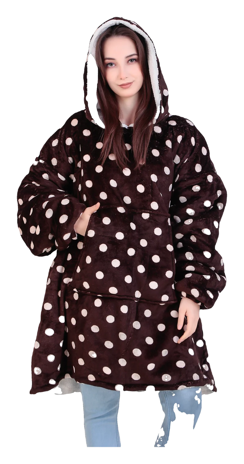 Hugsy hoodie in Maroon Polka