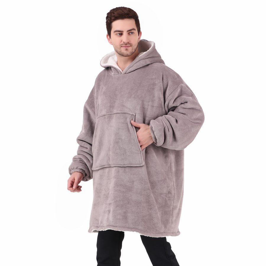 Close-up of the oversized front kangaroo pocket